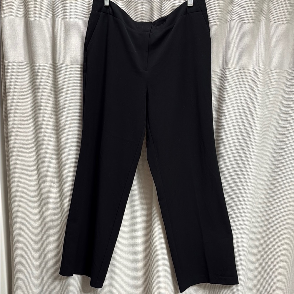 Chicos Wide leg Pant Black classic Work business professional SZ 2 SHORT/L‎ 12